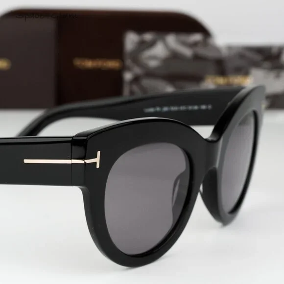 Tom Ford Women Sunglasses Black Smoke Mirror Cat Eye FT1063/S LUCILLA 01C NEW
